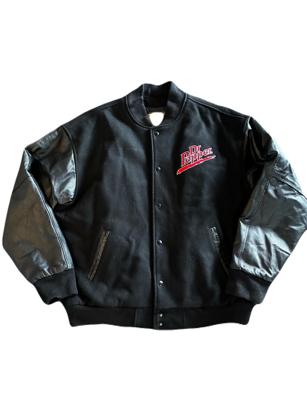 Vintage Dr Pepper ACC Football Varsity Jacket Saxon Leather L Bomber